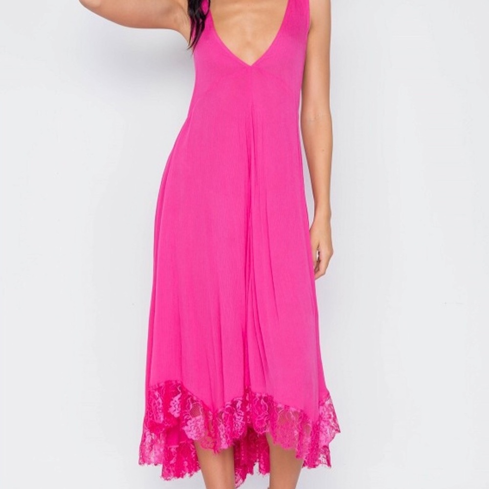 NWT Deep V midi hi-lo dress (One Left)